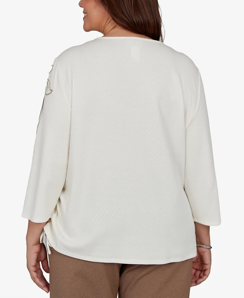 Alfred Dunner Plus Floral 3/4-Sleeve Top