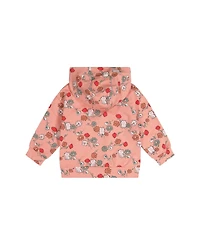 Deux par Baby Girls (12M-24M) French Terry Hooded Cardigan Cat Print