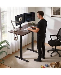 Clihome Electric Standing Desk, Adjustable Height Sit Stand Desk, Ergonomic Home Office Desk with 2-Tier Legs
