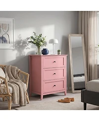 Gaomon 3-Drawer Dresser, 27.6" Modern Bedroom Storage Cabinet with Lacquered Finish, Metal Knobs for Nursery, Living Room or Apartment