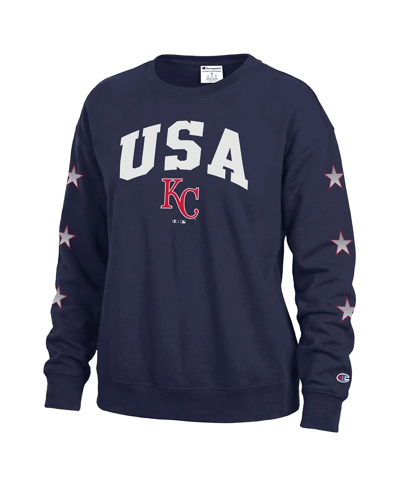 Champion Women's Kansas City Royals Americana Fleece Crewneck Sweatshirt