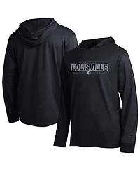 Champion Men's Black Louisville Cardinals Gradient All-Star Long Sleeve Hooded T-Shirt