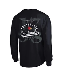 Champion Men's Louisville Cardinals Laminated All-Star Long-Sleeve Screen-Print Graphic Relaxed-Fit T-Shirt