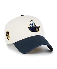 '47 Brand Milwaukee Brewers Single Swirl Ice Cream Helmet 2.0 Clean Up Adjustable Cotton Hat