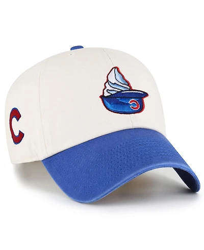 '47 Brand Men's Natural Chicago Cubs Single Swirl Ice Cream Helmet 2.0 Clean Up Adjustable Hat