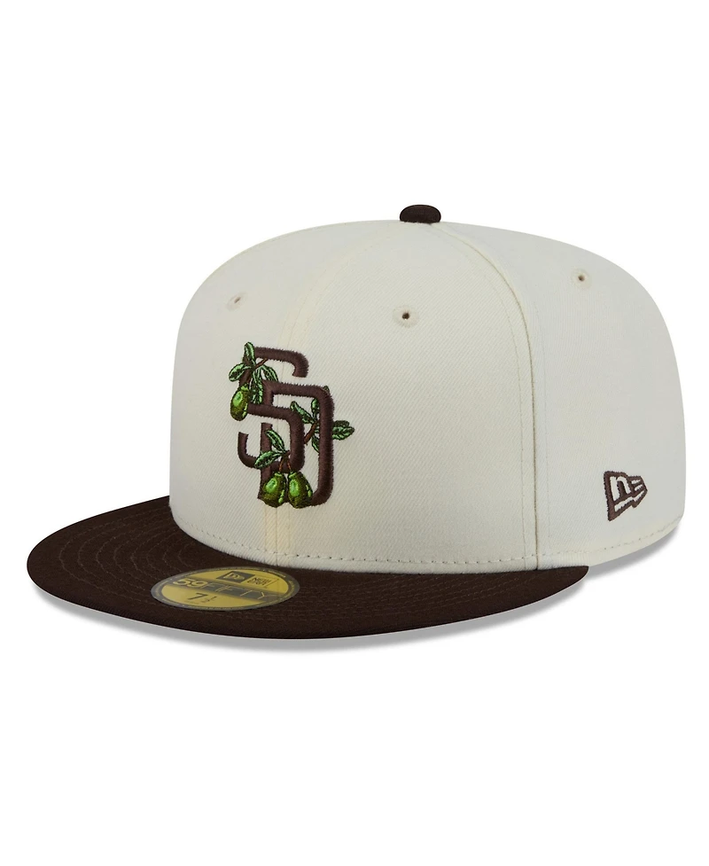New Era Men's White/Brown San Diego Padres Blossom 59FIFTY Fitted Hat