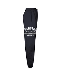 Champion Men's Black Wisconsin Badgers Powerblend Banded Fleece Sweatpants