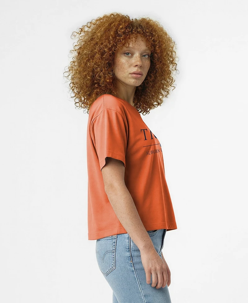 Champion Women's Auburn Tigers Relaxed-Fit Cropped Wordmark T-Shirt