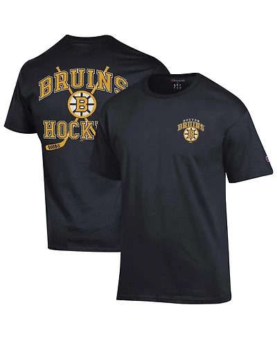Champion Men's Black Boston Bruins Stick With It Jersey T-Shirt