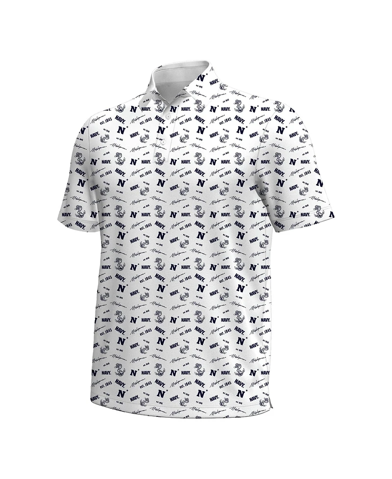 Under Armour Men's Navy Midshipmen Gameday Armourfuse Classic-Fit Short-Sleeve Polo Shirt