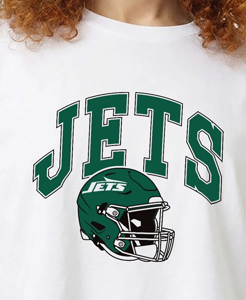 Champion Women's New York Jets Boyfriend Cropped Graphic T-Shirt