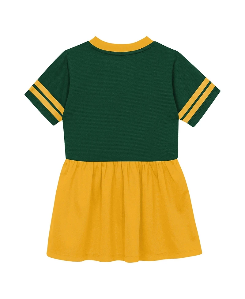 Outerstuff Toddler Green Bay Packers Stadium Lights V-Neck Fashion Football Jersey Dress