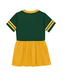 Outerstuff Toddler Green Bay Packers Stadium Lights V-Neck Fashion Football Jersey Dress