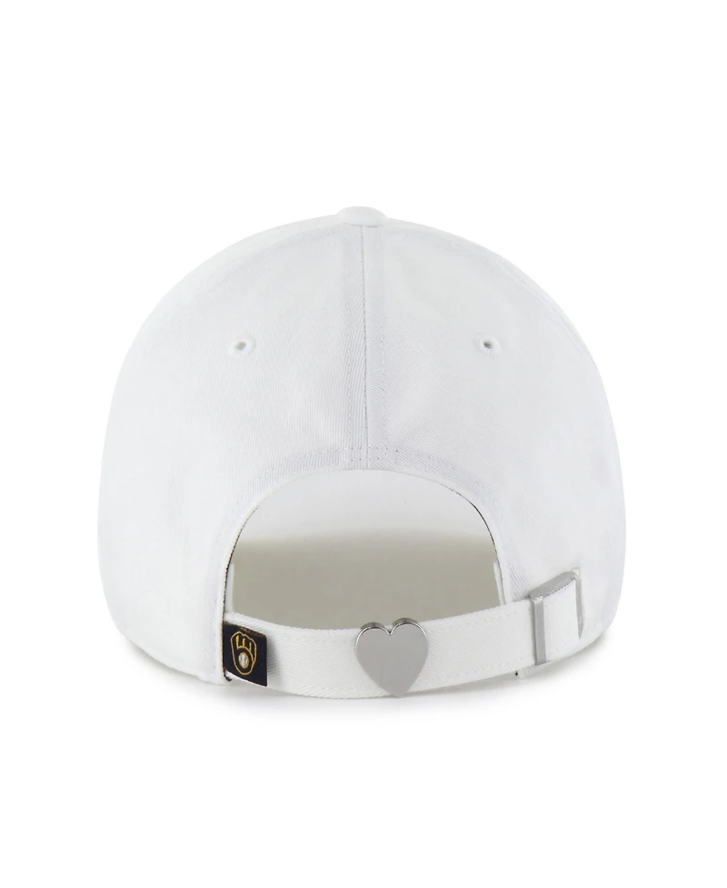 '47 Brand Women's White Milwaukee Brewers Trendy Script Clean Up Adjustable Hat
