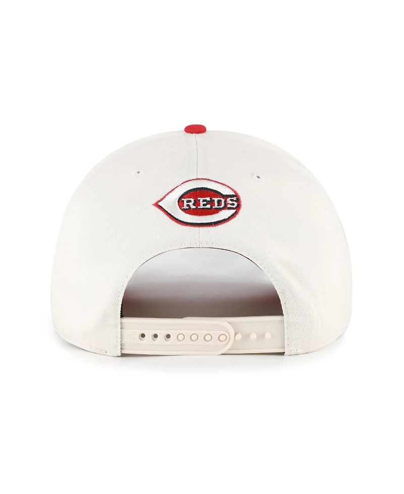 '47 Brand Men's Natural/Red Cincinnati Reds Rope Script Hitch Adjustable Hat