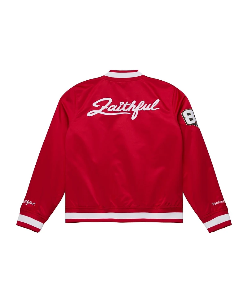 Mitchell & Ness Women's Scarlet San Francisco 49ers 80th Anniversary Satin Full-Snap Jacket