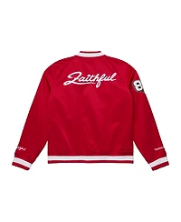 Mitchell & Ness Women's Scarlet San Francisco 49ers 80th Anniversary Satin Full-Snap Jacket