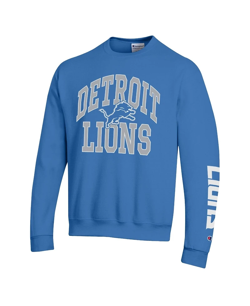 Champion Men's Detroit Lions Powerblend Crewneck Pullover Fleece Sweatshirt