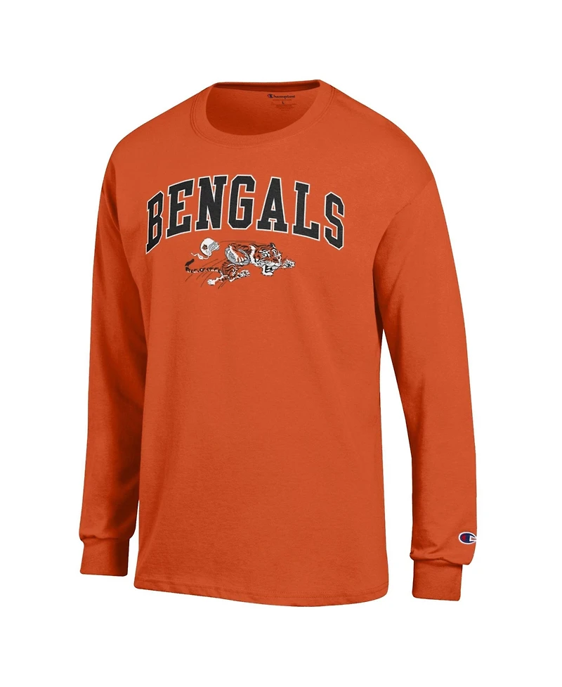Champion Men's Cincinnati Bengals Long-Sleeve Crewneck Relaxed-Fit T-Shirt
