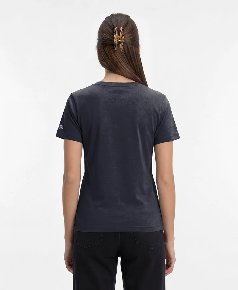 Champion Women's New York Yankees Core V-Neck Classic Fit T-Shirt