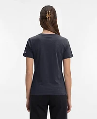 Champion Women's New York Yankees Core V-Neck Classic Fit T-Shirt