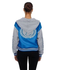 New Era Women's Blue Detroit Lions Throwback Full-Snap Hooded Jacket