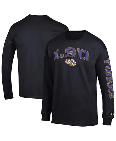Champion Men's Black Lsu Tigers Arch Over Logo 2-Hit Long Sleeve T-Shirt