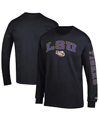Champion Men's Black Lsu Tigers Arch Over Logo 2-Hit Long Sleeve T-Shirt