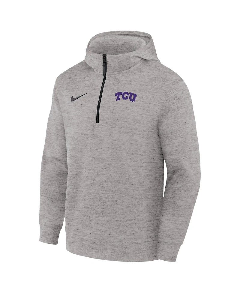 Nike Men's Gray Tcu Horned Frogs Coaches Dri-fit Half-Zip Hoodie