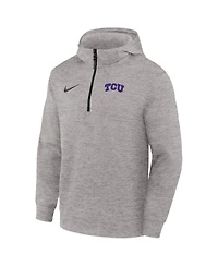 Nike Men's Gray Tcu Horned Frogs Coaches Dri-fit Half-Zip Hoodie