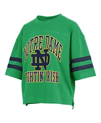 Pressbox Women's Notre Dame Fighting Irish Wayne Tyler Oversized Cropped Graphic T-Shirt