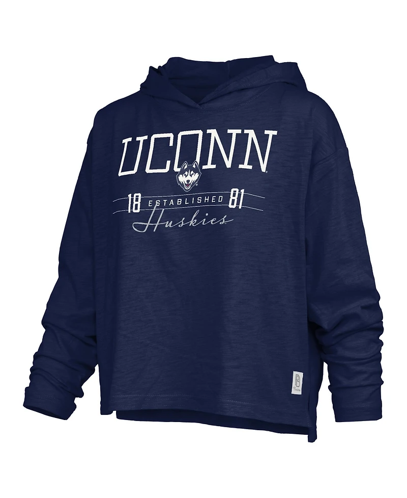 Pressbox Women's UConn Huskies Castillo Slub Long-Sleeve Hooded T-Shirt