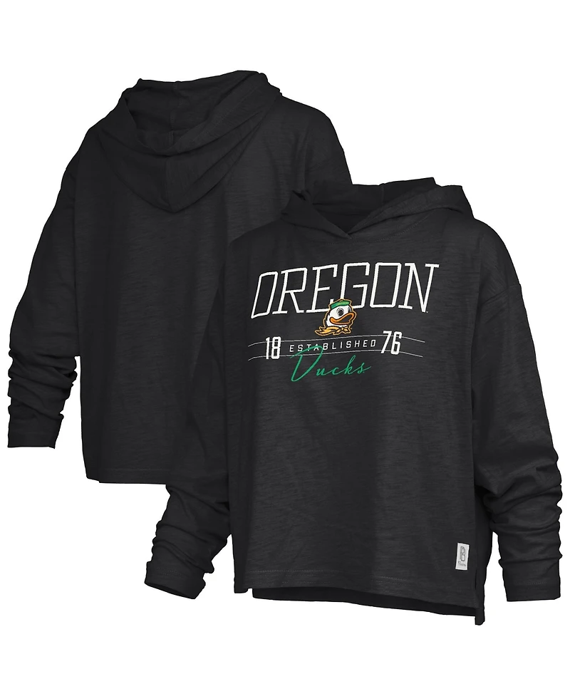 Pressbox Women's Oregon Ducks Castillo Slub Long-Sleeve Hooded T-Shirt