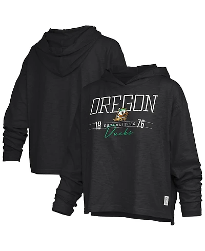 Pressbox Women's Oregon Ducks Castillo Slub Long-Sleeve Hooded T-Shirt