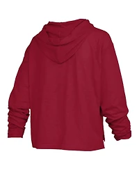 Pressbox Women's Castillo Indiana Hoosiers Slub Long-Sleeve Hooded T-Shirt
