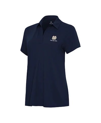 Antigua Women's Navy Notre Dame Fighting Irish Logo Wordmark Era Polo Shirt