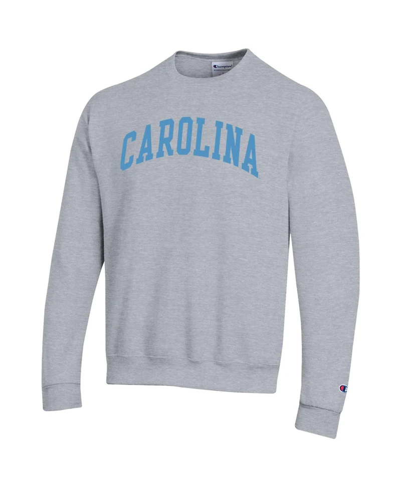 Champion Men's Heather Gray North Carolina Tar Heels Basic Arch Fleece Pullover Sweatshirt