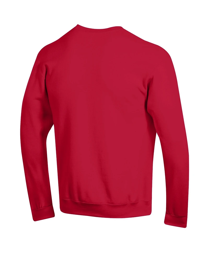 Champion Men's Red Nc State Wolfpack Arch Over Logo Pullover Sweatshirt