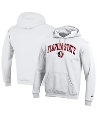 Champion Men's White Florida State Seminoles Arch Over Logo Pullover Hoodie