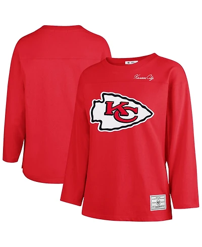 '47 Brand Women's Kansas City Chiefs Game Nod Timeless Long-Sleeve Crewneck Heavyweight Cotton T-Shirt