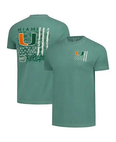 Image One Men's Miami Hurricanes Comfort Colors Oht Camo Overlay Crewneck Classic Fit T-Shirt