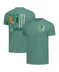 Image One Men's Miami Hurricanes Comfort Colors Oht Camo Overlay Crewneck Classic Fit T-Shirt