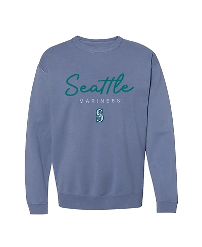 Soft As A Grape Women's Seattle Mariners Pigment Dye Relaxed Fit Crewneck Sweatshirt