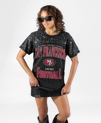Gameday Couture Women's San Francisco 49ers the Zone Micro Rhinestone T-Shirt