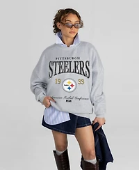 Gameday Couture Women's Ash Pittsburgh Steelers Instant Classic Oversized Premium Drop Shoulder Sweatshirt