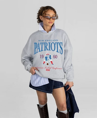 Gameday Couture Women's New England Patriots Instant Classic Oversized Dropped-Shoulder Pullover Sweatshirt