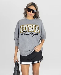 Gameday Couture Women's Iowa Hawkeyes Oversized Dropped-Shoulder Long-Sleeve T-Shirt