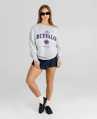 Gameday Couture Women's Buffalo Bills Offsides Energy Off-Shoulder Long-Sleeve Sweatshirt