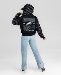 Gameday Couture Women's Philadelphia Eagles Eyes on the Prize Cropped Full-Zip Hoodie