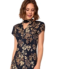 Alie Street London Women's Choker Keyhole Midi Dress Floral Skirt